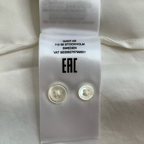 GANT Eggshell Relaxed Flap Pocket Dagger Collar Shirt Size 6 - Picture 14 of 15